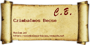 Czimbalmos Becse névjegykártya